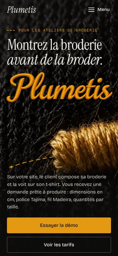 Le même site sur un téléphone.